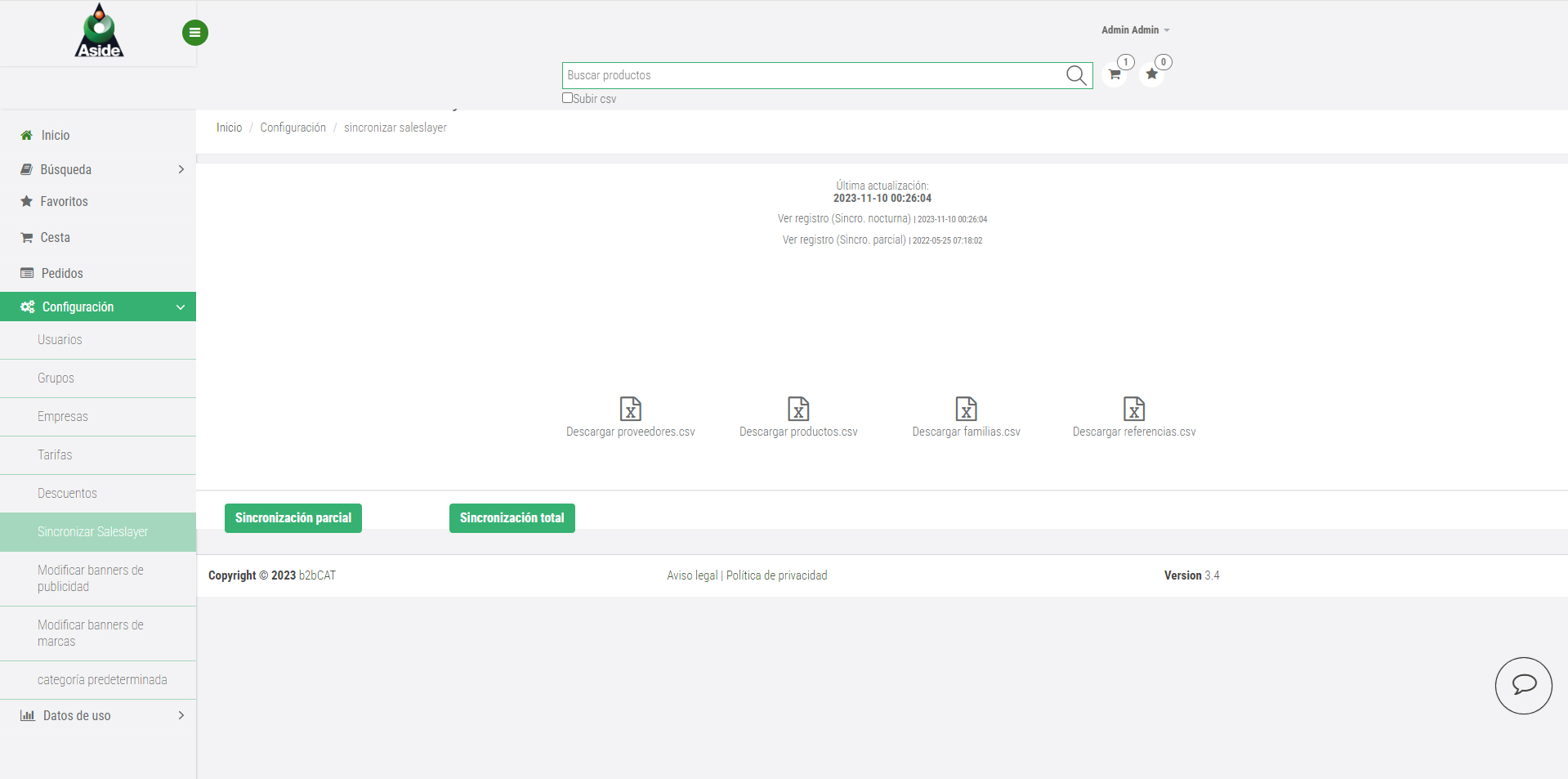 b2b admin sincronizar saleslayer b2b admin sincronizar saleslayer